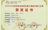 2022年甘肅省職業(yè)院校技能大賽教學能力比賽獲獎情況